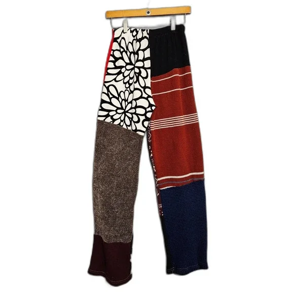 RCYCLD Pants Women S Patchwork Sweater Boho Hippie Loungewear - Picture 7 of 8